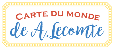 Carte du monde Le A. Lecomte.